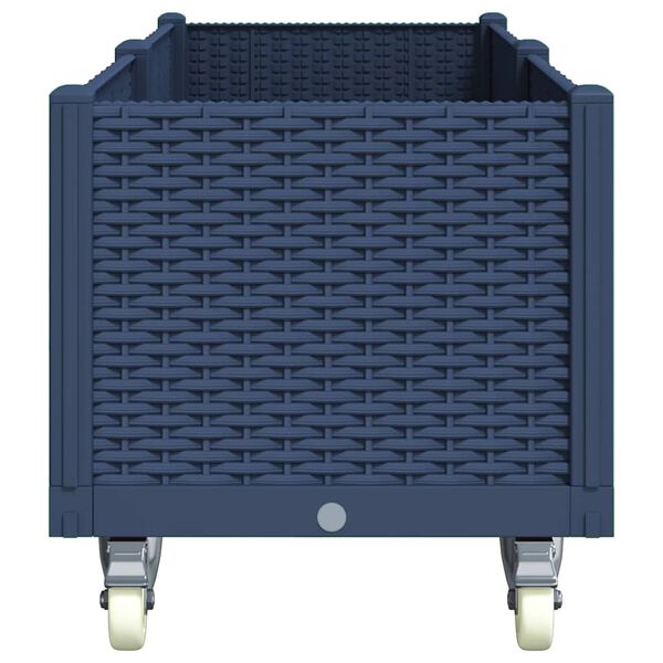 vidaXL Z&aacute;hradn&yacute; kvetin&aacute;č s kolieskami modrosiv&yacute; 160x50x54 cm PP