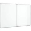vidaXL Magnetick&aacute; biela tabuľa skladacia 120x100x1,7 cm hlin&iacute;k