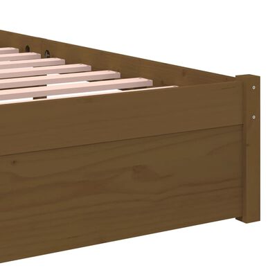 vidaXL Posteľný rám medový drevený masív 75x190cm malé jednolôžko