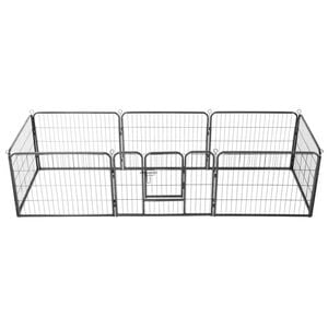 vidaXL Oceľov&aacute; ohr&aacute;dka pre psov s 8 panelmi 60x80 cm čierna