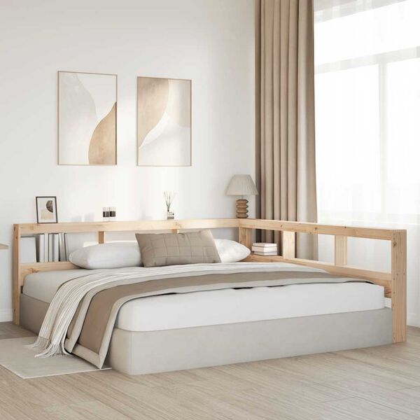 VidaXL Knižnica čelo v tvare L 180 cm mas&iacute;vna borovica