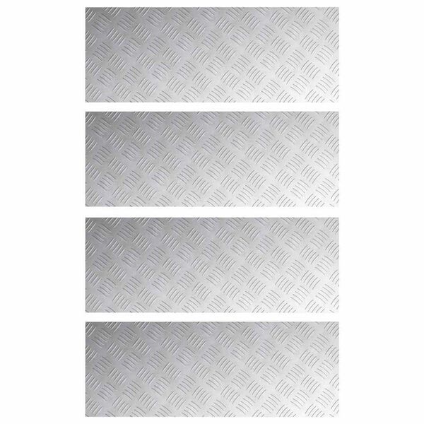vidaXL Schodov&yacute; ro&scaron;t Obdĺžnikov&yacute; 4 pcs Strieborn&aacute; 80 x 30 cm Hlin&iacute;k