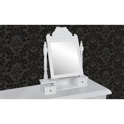 vidaXL Toaletný stolík s obdĺžnikovým polohovateľným zrkadlom, MDF