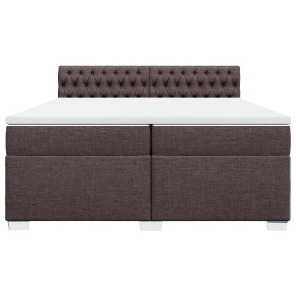 vidaXL Boxspring posteľ s matracom tmavohned&aacute; 200x200 cm l&aacute;tka