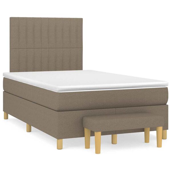 vidaXL Boxspring posteľ s matracom sivohned&aacute; 120x190 cm l&aacute;tka