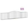 vidaXL Obl&uacute;kov&eacute; gabionov&eacute; ko&scaron;e 25 ks 400x50x80/100 cm pozink. železo