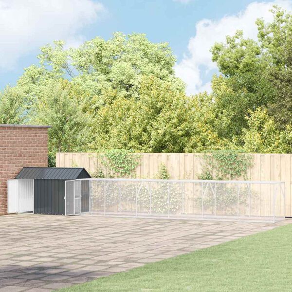 vidaXL Klietka pre vtákov s úložiskom Antracit 821,5 x 111 x 142 cm