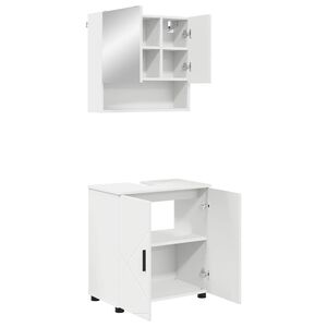 vidaXL Sada k&uacute;peľňov&eacute;ho n&aacute;bytku 2 pcs Biela Kompozitn&eacute; drevo & Kov