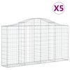 vidaXL Obl&uacute;kov&eacute; gabi&oacute;nov&eacute; ko&scaron;e 5 ks 200x30x100/120cm pozinkov. železo