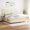 vidaXL Boxspring posteľ s matracom kr&eacute;mov&aacute; 200x200 cm l&aacute;tka