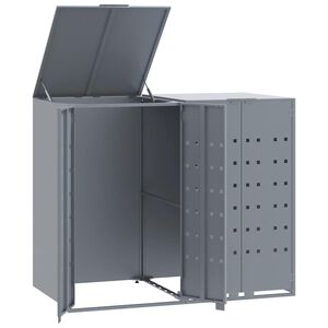 vidaXL &Uacute;ložisko na 2 ko&scaron;ov na kolieskach siv&eacute; 138x79x117 cm oceľ