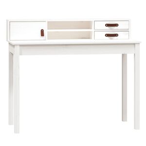 vidaXL Stol&iacute;k biely 110x50x93 cm mas&iacute;vne borovicov&eacute; drevo