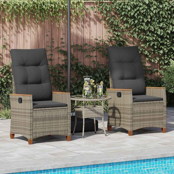 vidaXL Z&aacute;hradn&eacute; leh&aacute;tko Siv&aacute; a tmavo siv&aacute; 64 x 57,5 x 112 cm polyratan