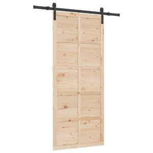 vidaXL Posuvn&eacute; dvere Pr&iacute;rodn&aacute; 80 x 208 cm Borovicov&yacute; mas&iacute;v