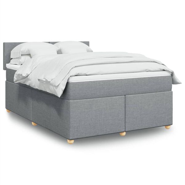 vidaXL Boxspring posteľ s matracom svetlosivá 100x200 cm látka