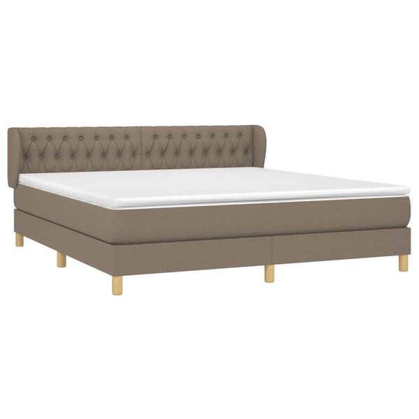 vidaXL Posteľn&yacute; r&aacute;m boxspring s matracom sivohned 180x200 cm l&aacute;tka