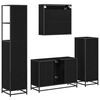 vidaXL Sada k&uacute;peľňov&eacute;ho n&aacute;bytku 4 pcs Čierny dub Kompozitn&eacute; drevo