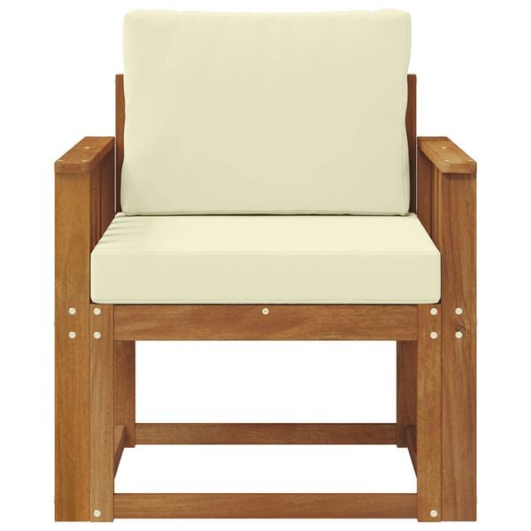 vidaXL Vonkaj&scaron;ia pohovka Mas&iacute;vne ak&aacute;ciov&eacute; drevo a polyester Pr&iacute;rodn&aacute;