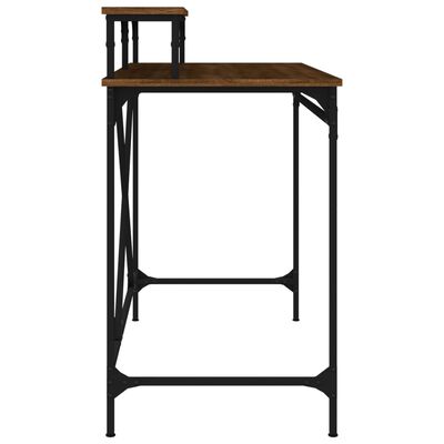 vidaXL Stôl hnedý dub 100x50x90 cm spracované drevo a železo