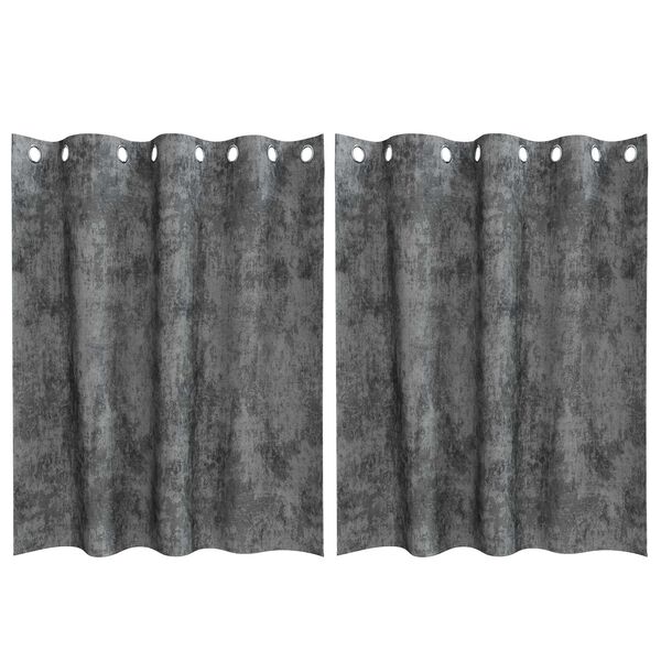 vidaXL Sametové závesy so záclonami 2 pcs Sivá 140 x 140 cm Zamat
