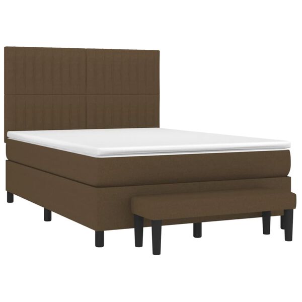 vidaXL Boxspring posteľ s matracom tmavohned&aacute; 140x190 cm l&aacute;tka