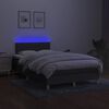vidaXL Boxspring posteľ s matracom a LED, tmavosiv&aacute; 120x190 cm, l&aacute;tka