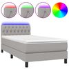 vidaXL Posteľ boxsping s matracom a LED bledosiv&aacute; 90x200 cm l&aacute;tka