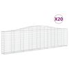 vidaXL Obl&uacute;kov&eacute; gabi&oacute;nov&eacute; ko&scaron;e 20 ks 400x30x100/120cm pozinkov. železo