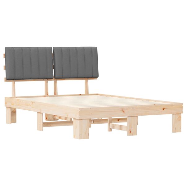 vidaXL R&aacute;m postele s čal&uacute;nen&yacute;m čelom Svetlosiv&aacute; 135 x 190 cm