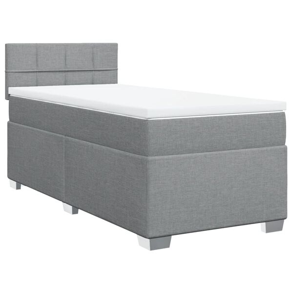 vidaXL Boxspring posteľ s matracom bledosiv&yacute; 100x200 cm l&aacute;tka