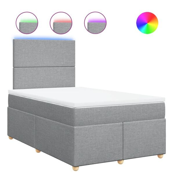 vidaXL Boxspring posteľ s matracom bledosiv&aacute; 120x190 cm l&aacute;tka