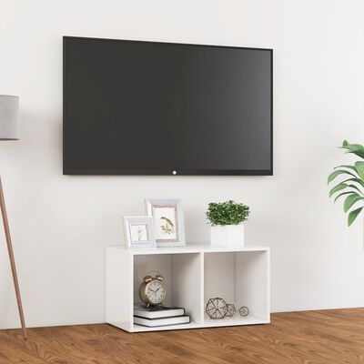 vidaXL TV skrinka, lesklá biela 72x35x36,5 cm, kompozitné drevo