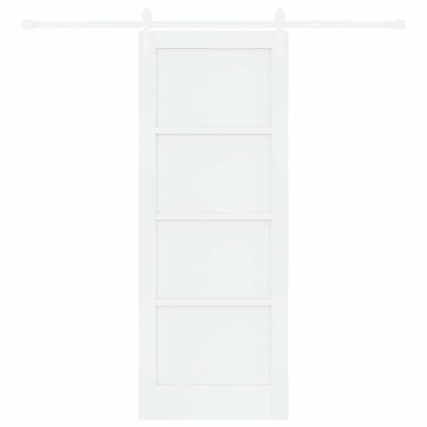 vidaXL Posuvn&eacute; dvere Biela 78 x 202 cm Mas&iacute;vne borovicov&eacute; drevo