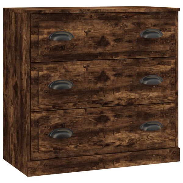 vidaXL Komody 3 ks dymov&yacute; dub spracovan&eacute; drevo