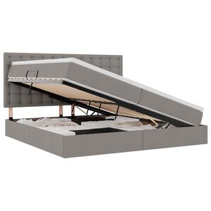 vidaXL Postel s &uacute;ložn&yacute;m prostorem a matrac&iacute; Sivohned&aacute; 200 x 200 cm