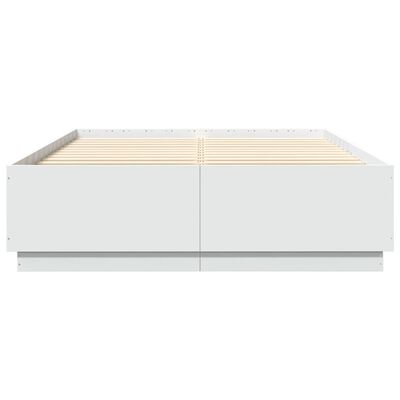 vidaXL Posteľný rám s LED svetlami biely 120x200 cm kompozitné drevo