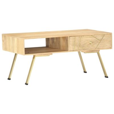 vidaXL Konferenčný stolík z mangovníkového dreva 95x50x42 cm