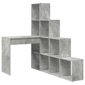 vidaXL Rohov&yacute; st&ocirc;l s poličkou Bet&oacute;nov&aacute; &scaron;ed&aacute; 101,5 x 149,5 x 149,5 cm