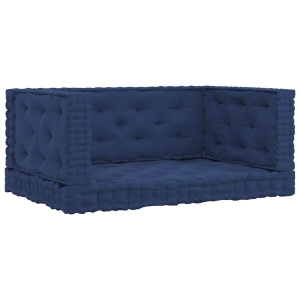 vidaXL Podlahov&eacute; podložky na paletov&yacute; n&aacute;bytok 4 ks bled&aacute; n&aacute;morn&iacute;cka modr&aacute; bavlna