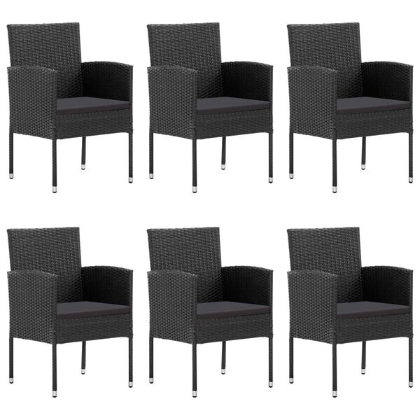 vidaXL 7-dielna z&aacute;hradn&aacute; jed&aacute;lensk&aacute; s&uacute;prava polyratanov&aacute; čierna