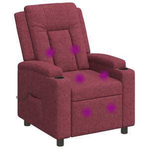 vidaXL Polohovacie mas&aacute;žne kreslo V&iacute;no červen&eacute; 75 x 95 x 100 cm L&aacute;tka