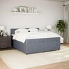 vidaXL Posteľn&yacute; r&aacute;m boxspring s matracom tmavosiv&yacute; 200x200 cm zamat
