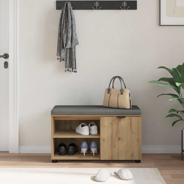 vidaXL Predsieňov&aacute; lavica s vank&uacute;&scaron;om Remeseln&yacute; dub 80 x 38 x 46 cm