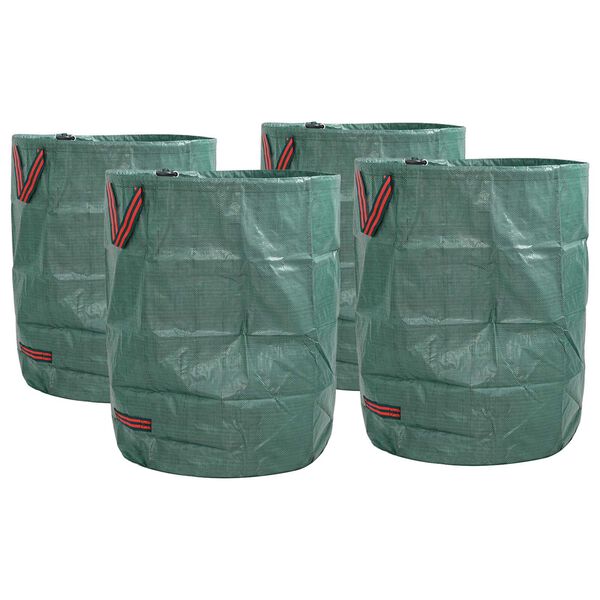 vidaXL Tašky na záhradný odpad 4 pcs Zelená 66 x 66 x 83.5 cm