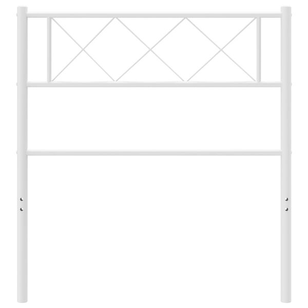 vidaXL Kovov&eacute; n&aacute;hradn&eacute; čelo postele biele 75 cm
