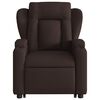 vidaXL Zdvíhacie a sklápacie masážne kreslo tmavohnedé látkové