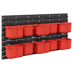 vidaXL Reg&aacute;l na kontajnery Čierna a červen&aacute; 77,5 x 2 x 39 cm