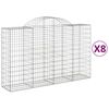 vidaXL Obl&uacute;kov&eacute; gabionov&eacute; ko&scaron;e 8 ks 200x50x120/140 cm pozink. železo