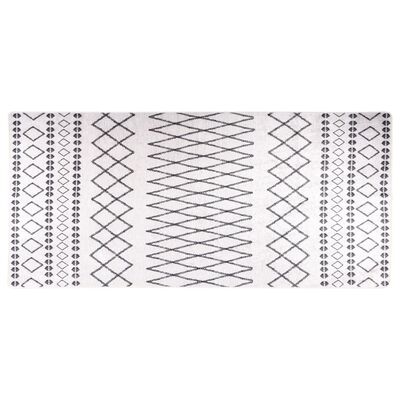 vidaXL Prateľný koberec 80x300 cm čierno-biely protišmykový
