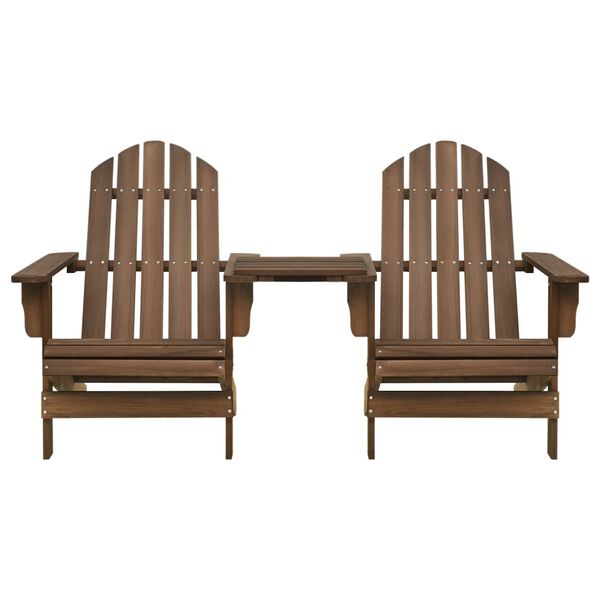 vidaXL Záhradné stoličky Adirondack+stolík, jedľový masív, hnedé